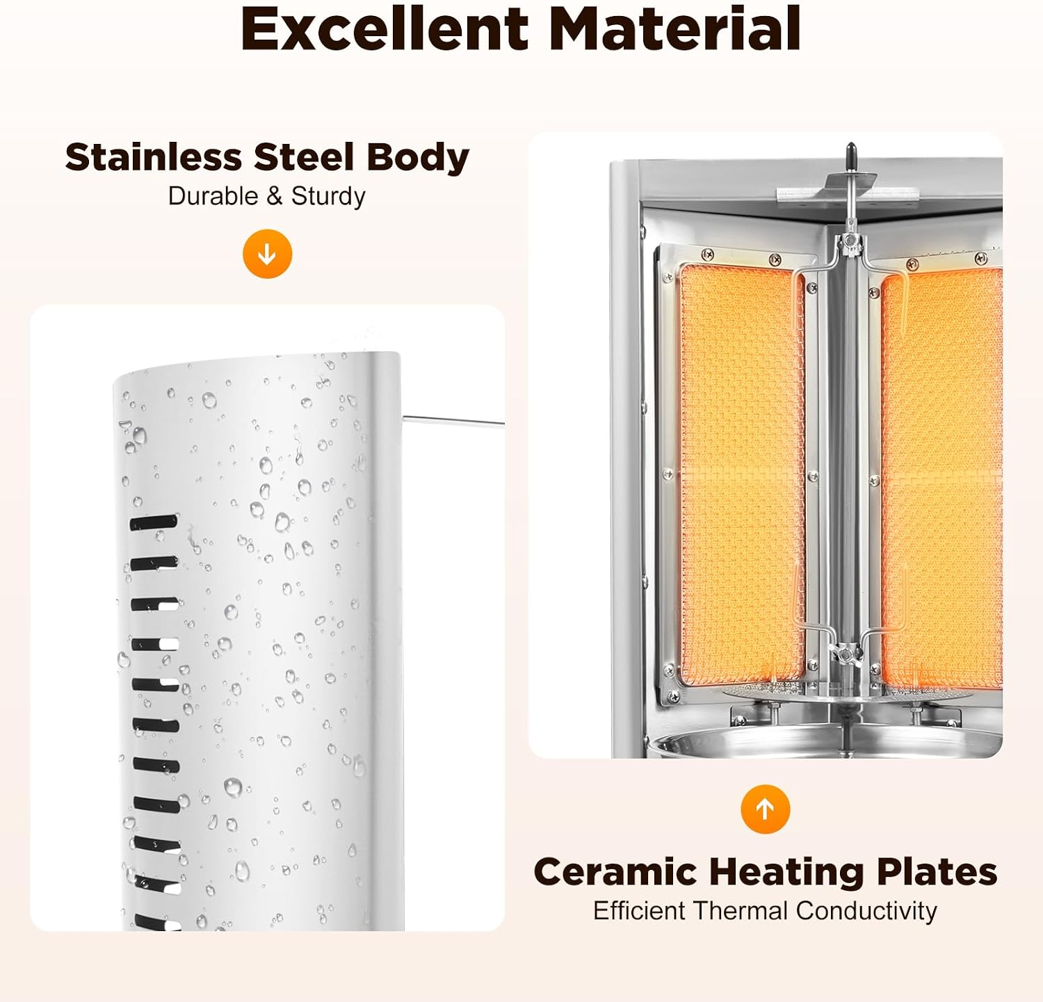 Professional Commercial Doner Kebab Machine,Automatic Rotation Vertical Broiler,Stainless Steel LPG Roasters Barbecue,Meat Catcher for Restaurant Dinner Home Kitchen Garden,3000W (LPG)