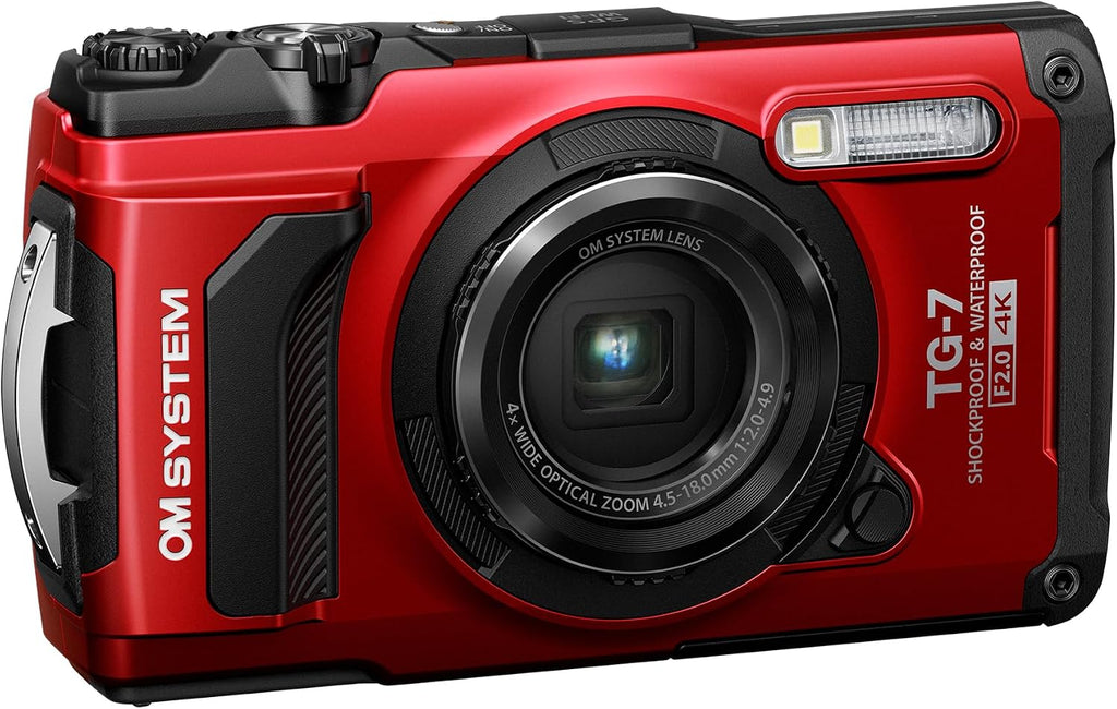OM System OLYMPUS Tough TG-7 Red Underwater Camera, Waterproof, Freeze Proof, High Resolution Bright, 4K Video 44x Macro Shooting (Successor Olympus TG-6)