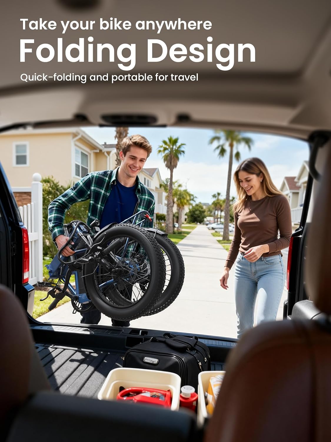 QRONGE Folding Electric Bike, E-Bike Foldable 1000W Peak, 48V 13.5AH Removable Battery Ebike, 20' Fat Tire, 70 Max Miles Range, 28maxMPH, Electric Bike for Adults, Adult Electric Bicycles for Commute