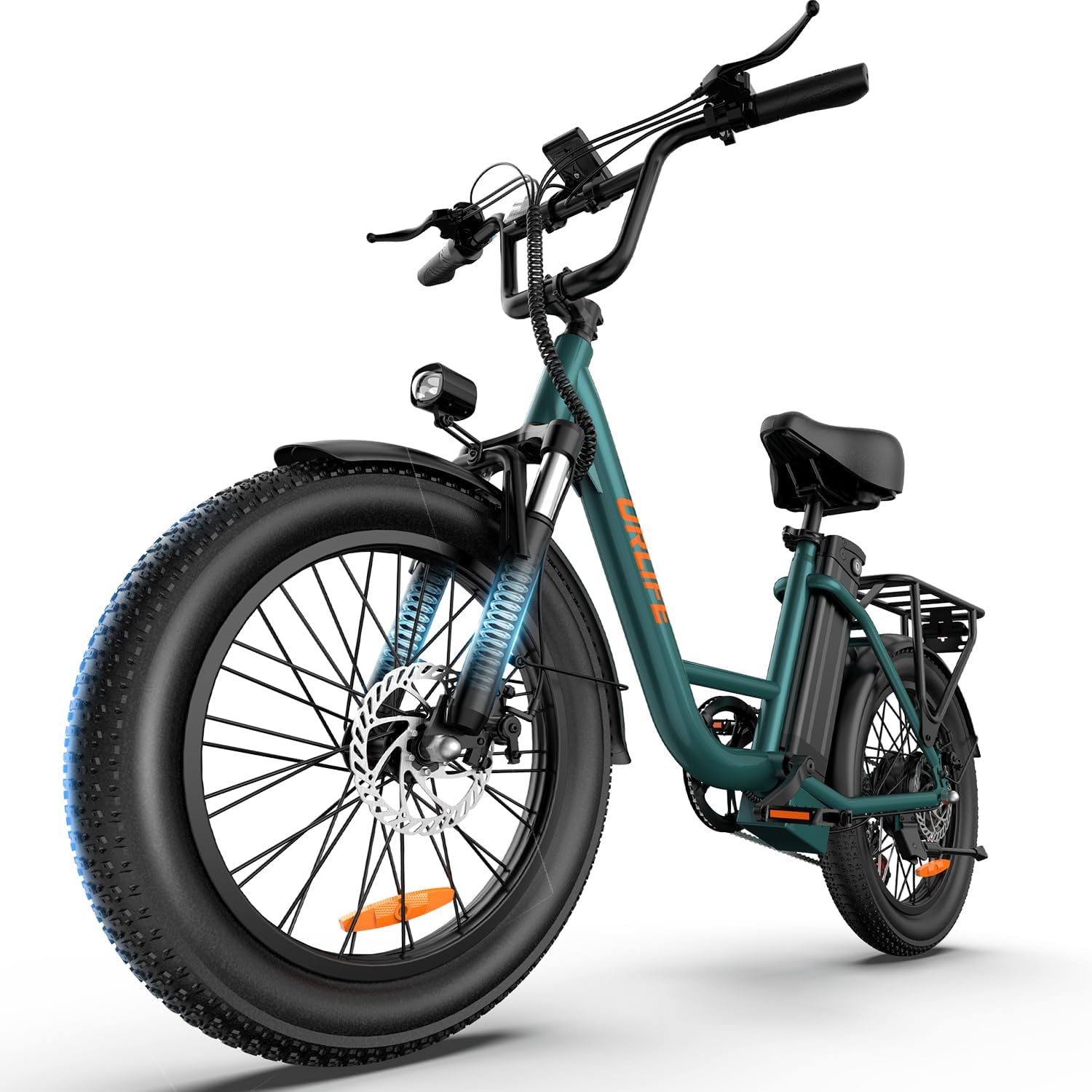 URLIFE 20'*3.0 Fat Tire Electric Bike for Adults, 28MPH 48V, 80-Mile, 7-Speed & Suspension, Adjustable Seat for Adults and Teens, UL 2849