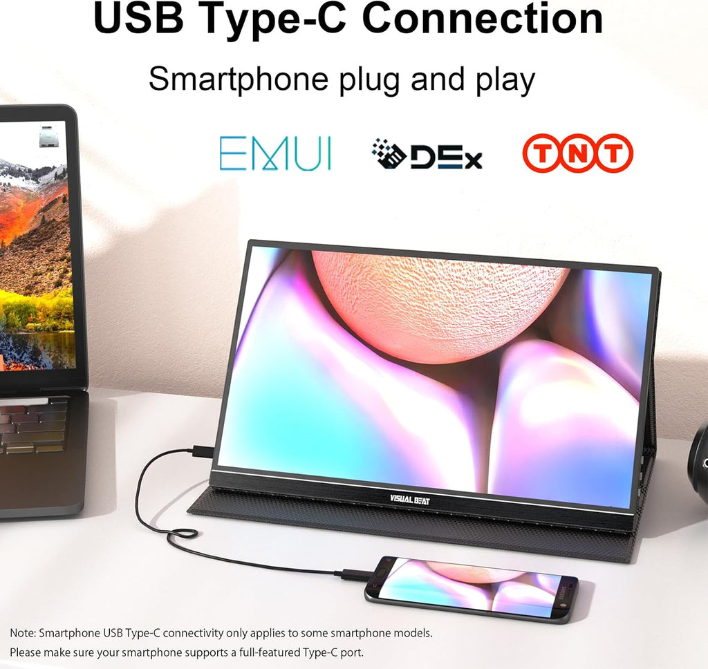 Portable Monitor Touch Screen 15.6'' 1080P USB-C HDMI Computer Display HDR IPS Eye Care Screen 100% sRGB with Smart Cover, Dual Speakers for Laptop PC Mac Phone PS4/5 Xbox Switch