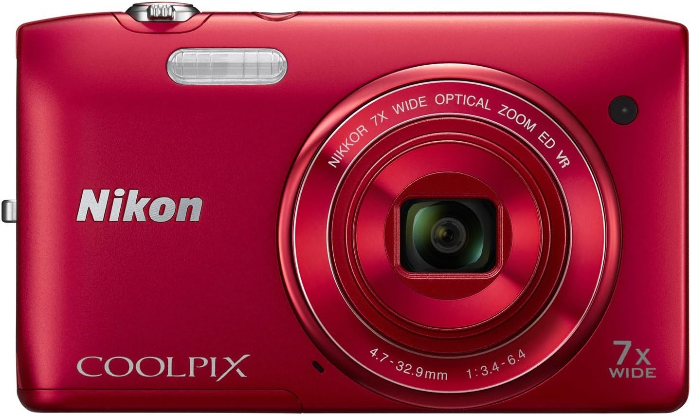 Nikon COOLPIX S3500 20.1 MP Digital Camera with 7x Zoom (Red) (OLD MODEL)