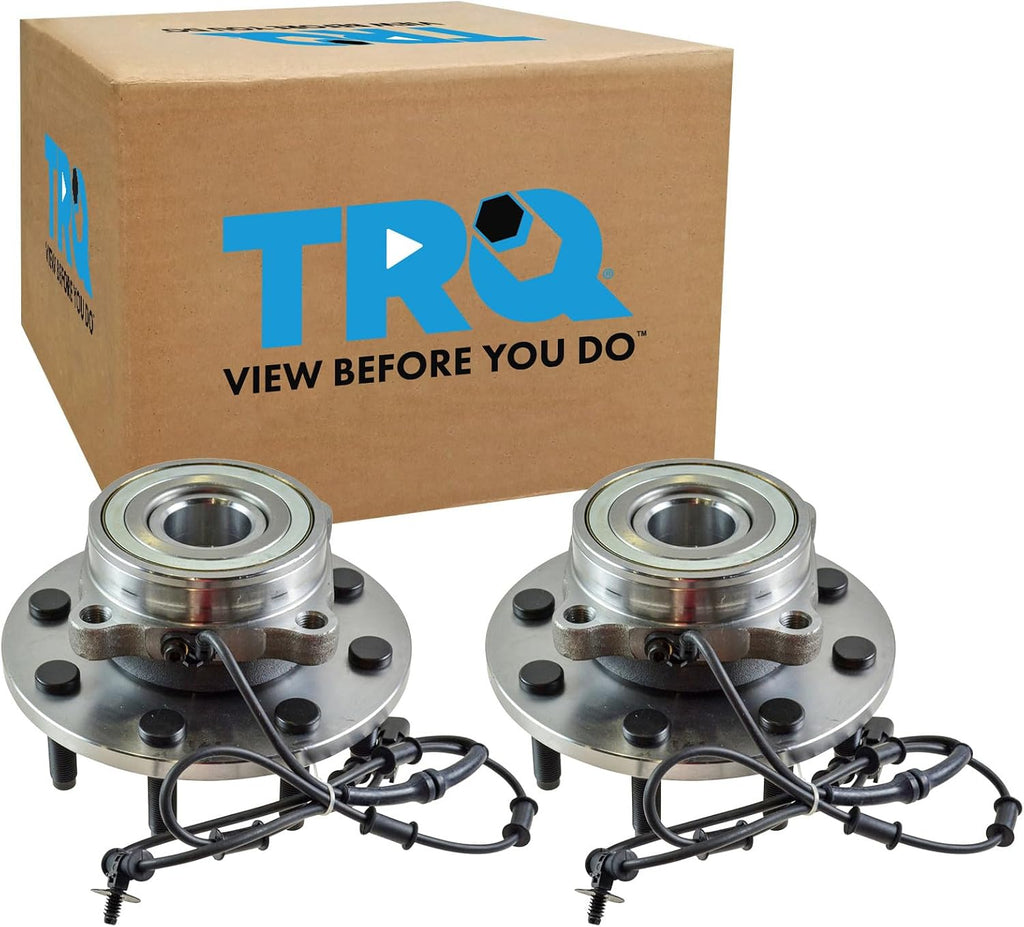 TRQ Front Left and Right Wheel Bearing and Hub Assembly Set 2 Piece Compatible with 2006-2008 Dodge Ram 1500 4 Wheel Drive 8 Lug Wheels 2006-2008 Ram 2500 2006-2008 Ram 3500