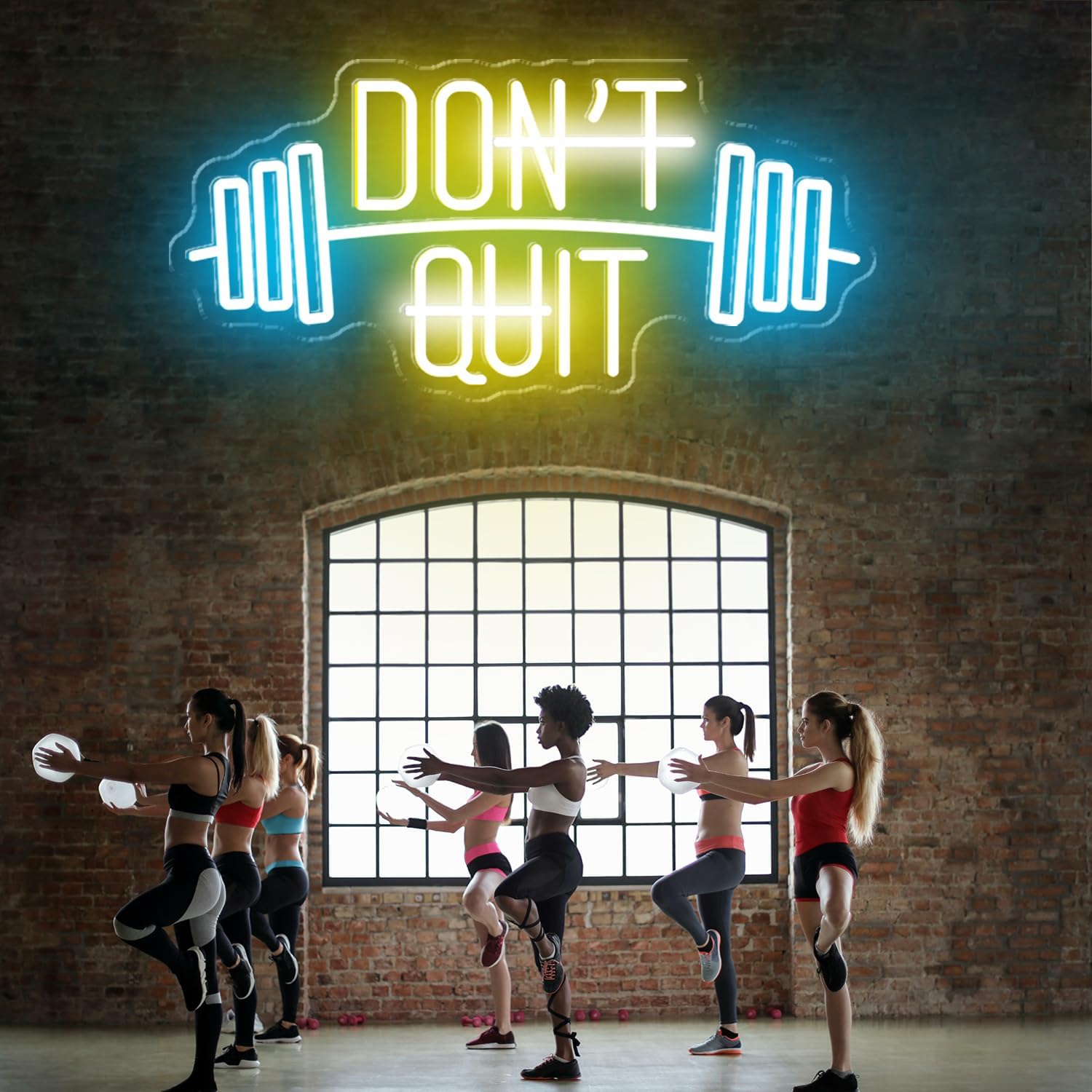 DON'T QUIT Neon Sign, Dimmable Neon Signs for Wall Decor, Led Neon Light Sign Gym Decorations, Room Decor for Bedroom, Neon Signs for Man Cave, Office, Birthday Gift for Boyfriend, 22.5x10.8'