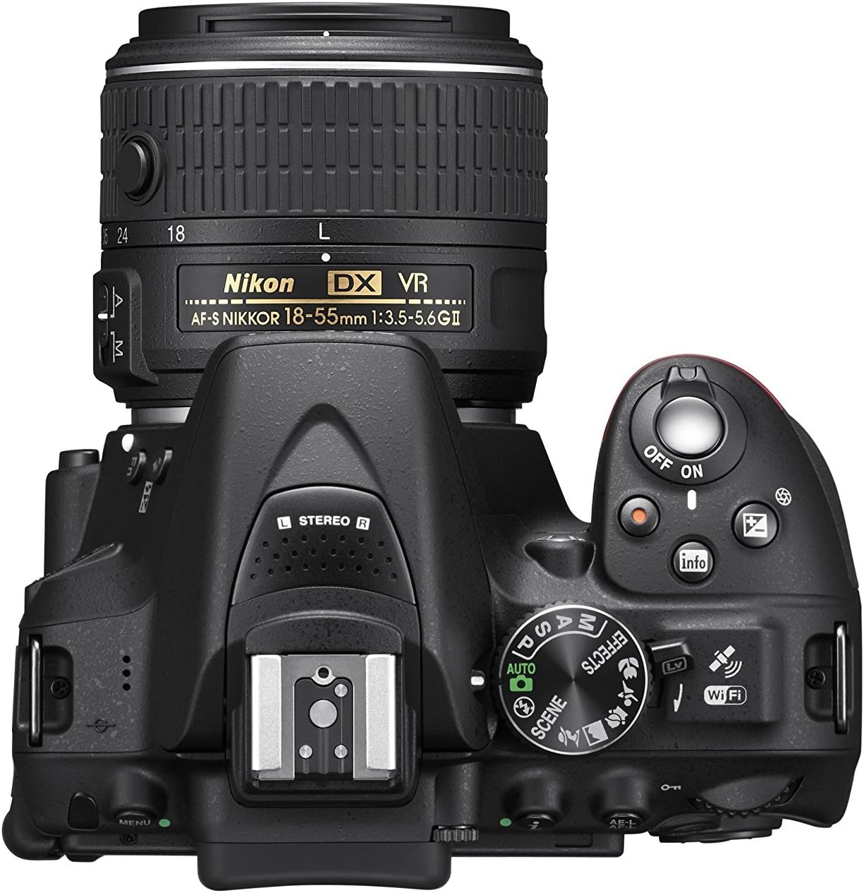 Nikon D5300 24.2 MP CMOS Digital SLR Camera with 18-55mm f/3.5-5.6G ED VR II Auto Focus-S DX NIKKOR Zoom Lens, Built-in WiFi and GPS - Black (Renewed)