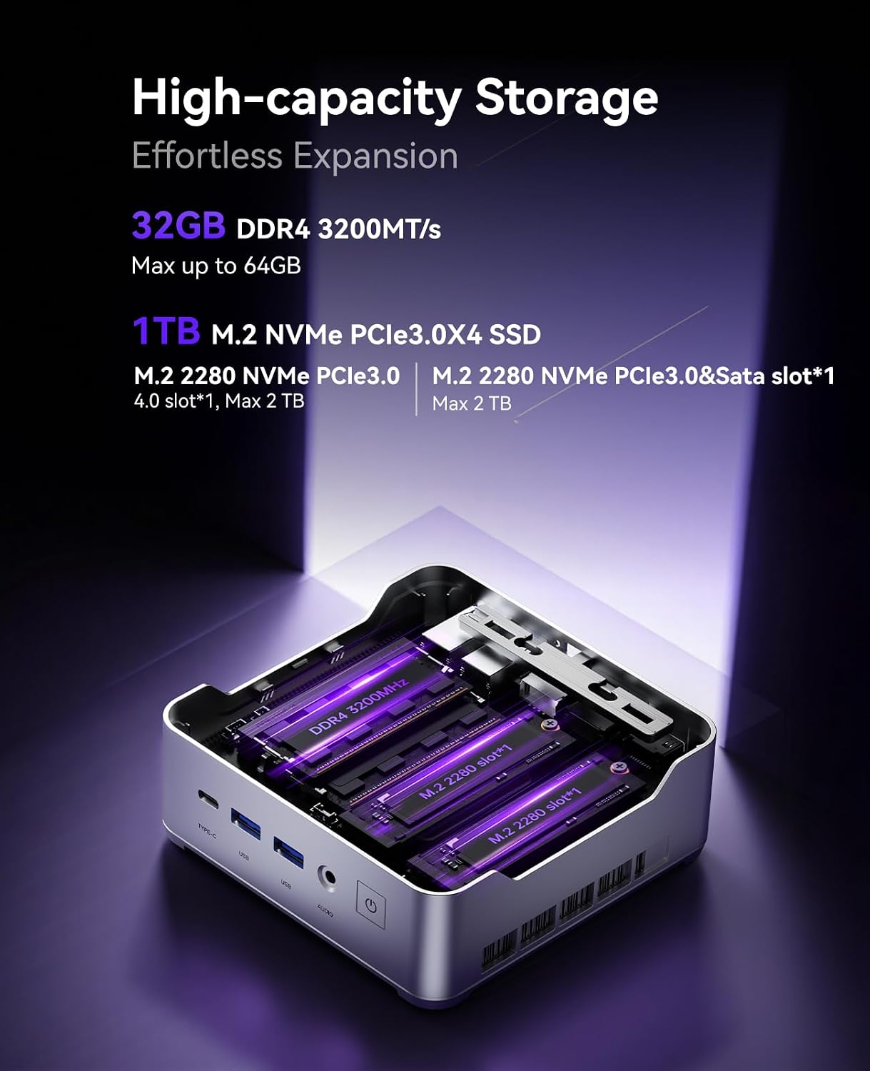 KAMRUI Pinova P2 Mini Gaming PC, Core i5-12600H(Beats 1185G7/12450H), 32GB DDR4 1TB SSD Mini PC, 12C/16T, 4.5GHz, 4K Triple Display(DP+HDMI+USB-C)/WiFi6/BT5.2 Mini Computers for Home/Office/Business