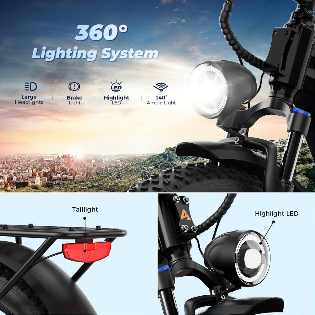 Aipas M1 Pro & M2 Pro Electric Bike Combo, 1800W Peak Motor Fat Tire EBikes for Adults, 36MPH Electric mountain Bike with 48V 17.5Ah Battery, 4.0' All-Terrain Tires, 7 Speed, 85 Miles Long Range