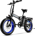 bluebiko 1000W Folding Electric Bike, 48V 20AH Large Removable Battery E Bike, 80 Miles Max Range, 20' Fat Tire Electric Bike for Adults, Adult Electric Bicycles for Commute Beach Snow
