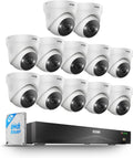 ZOSI 32CH 4K PoE Security Camera System with Person/Vehicle Detection,12x 8MP Indoor Outdoor Dome Cameras,2 Way Audio,Color Night Vision,16Port 32Channel NVR with 4TB HDD for 24/7 Business Recording