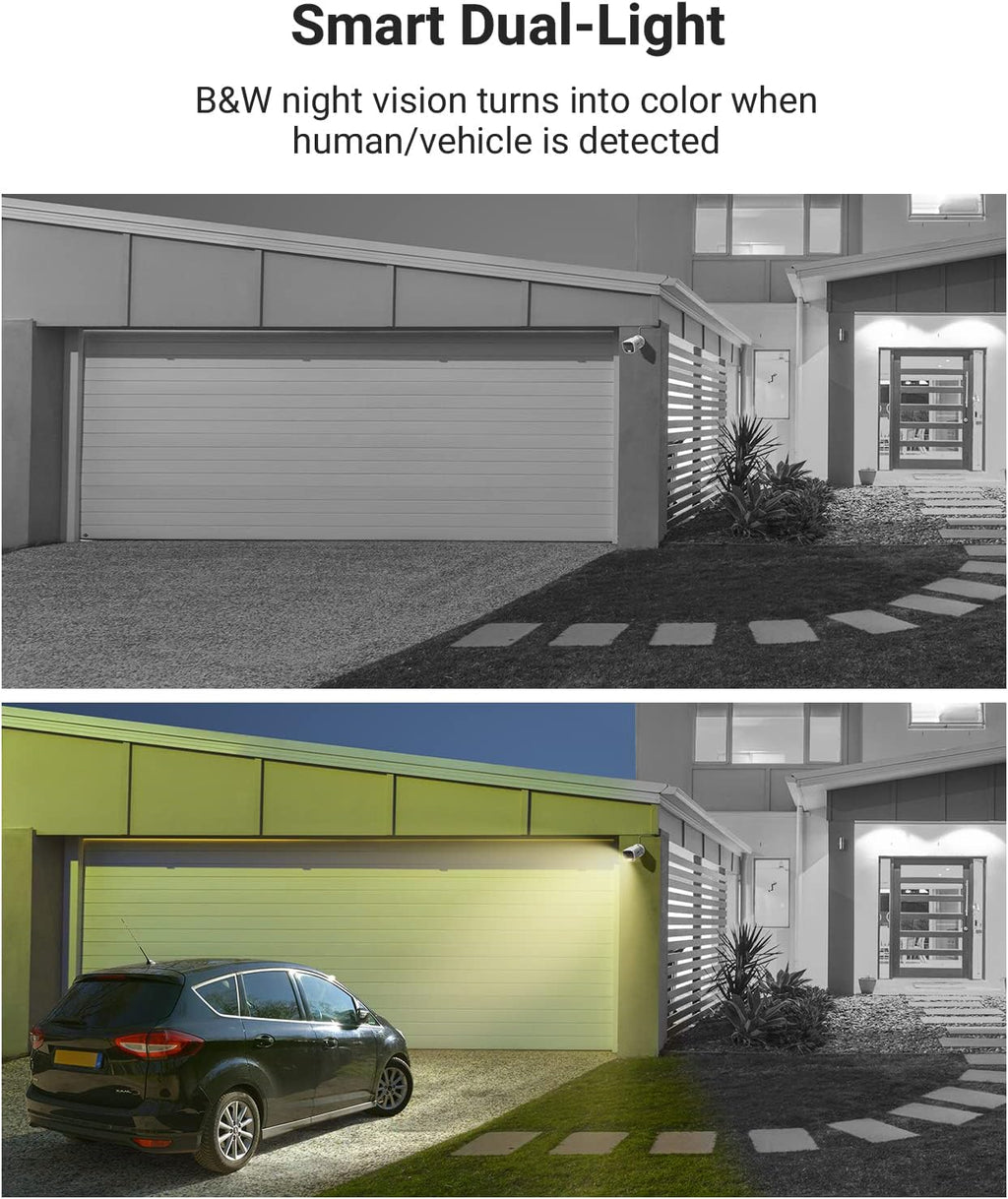 ANNKE 8CH 3K Security Camera System with Smart Dual Light, 8 Channel Surveillance AI DVR with Human/Vehicle Detection, 8x 5MP (2960 * 1665) CCTV Analog Cams with Mic, IP67, Color Night Vision, 2TB HDD