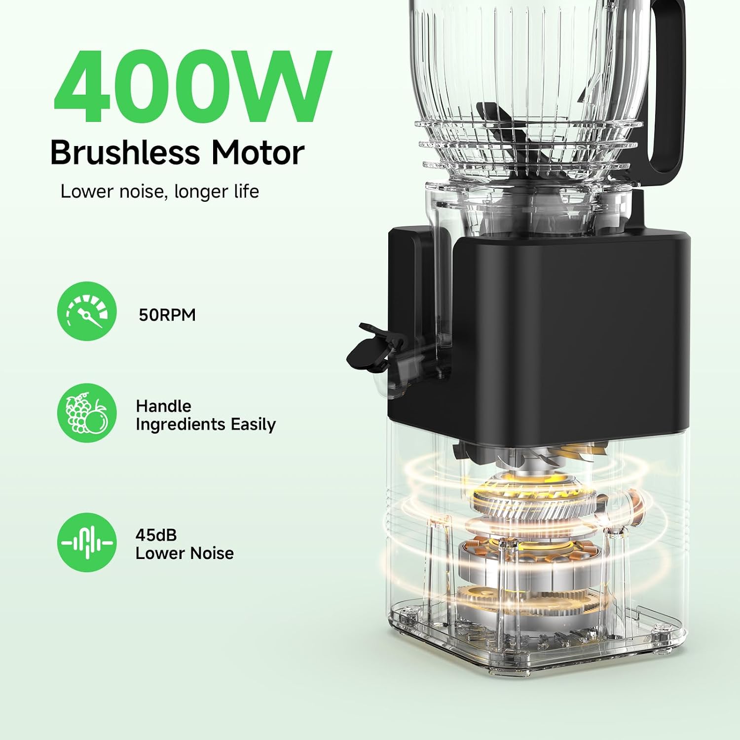 400W Cold Press Juicer, 5.8' Wide Feed Chute Slow Masticating Juicer Machines for Whole Fruits & Vegetables | High Juice Yield, Easy to Clean | Valentine's Day Gift Ideas for Women (Dark gray)