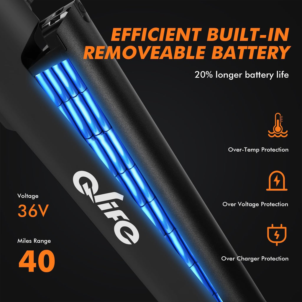 Qlife Cityone Electric Bike for Adults & Teens, Step-Through Commuter Ebike, 1000W Peak Motor, 55-Mile Range, 48V Removable Battery, 26-Inch City Tires, 7-Speed, Up to 25 MPH