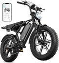 TST Electric Bike for Adults, 1500W Peak Motor 60/100 Miles Fat Tire Ebike with 48V 15Ah/25Ah Removable Battery 20' Fat Tire Electric Dirt Bike Full Suspension and 7-Speed