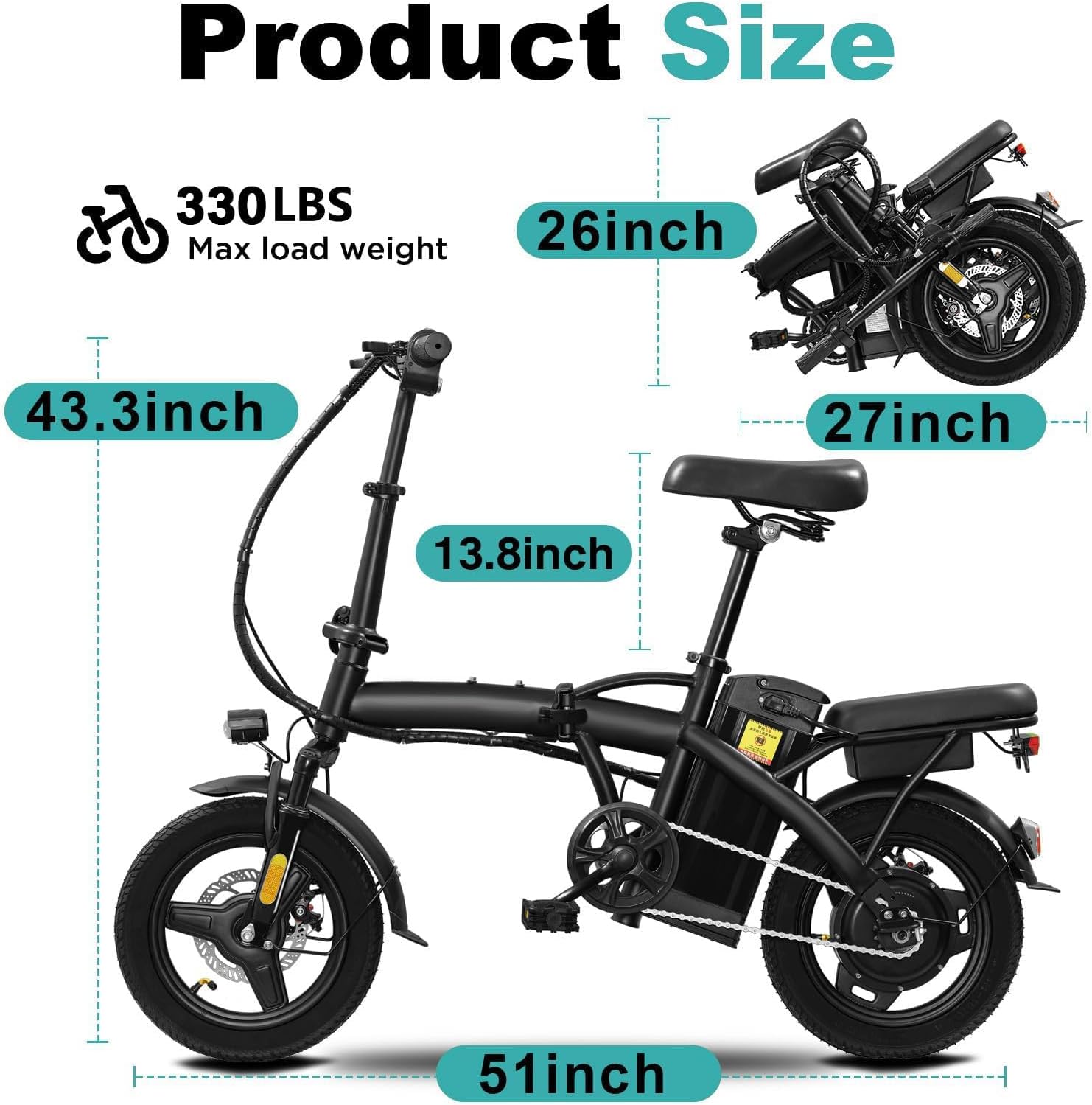 LELEKUAI Electric Bike for Adults, 1200W Peak Motor Commuter Ebike, 20-28MPH Speed, 32 Miles Range, Removable Waterproof Battery, Dual Disc Brakes Electric Bicycle, UL 2849 Certified