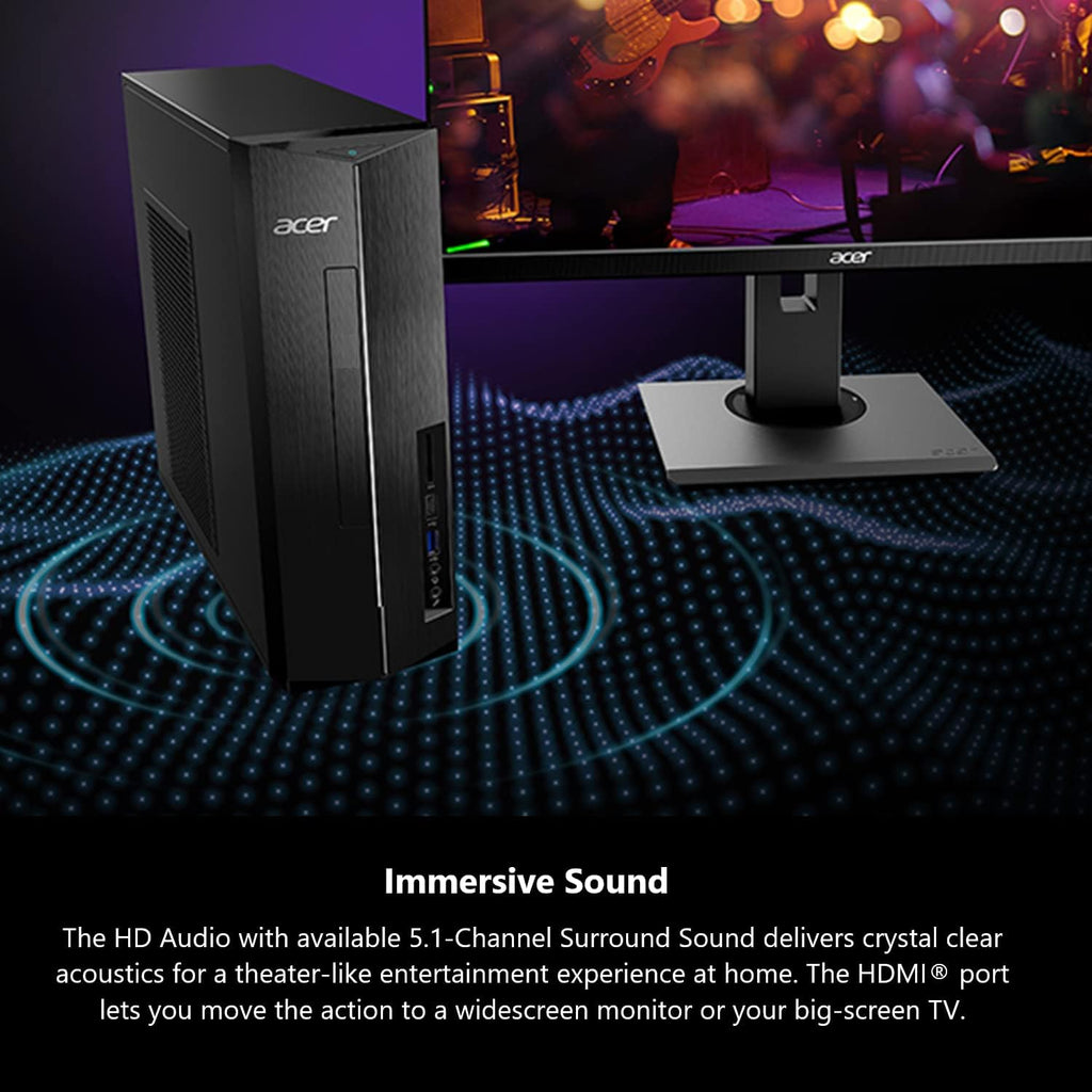 acer Aspire XC-1780-UA91 Desktop | Intel Core i5-13400 10-Core Processor (Up to 4.6GHz) | 8GB 3200MHz DDR4 RAM | 512GB PCIe Gen 4 SSD | SD Card Reader | Intel Wi-Fi 6E AX211 | Windows 11 Home