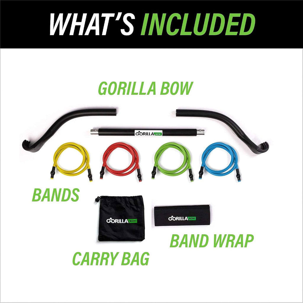 Gorilla Bow Travel All-in-ONE Strength Training Equipment, Portable Home Gym System, 100 Plus Quality Workouts for Travel, Home Gym & Outdoor Includes Workout Guide and Videos