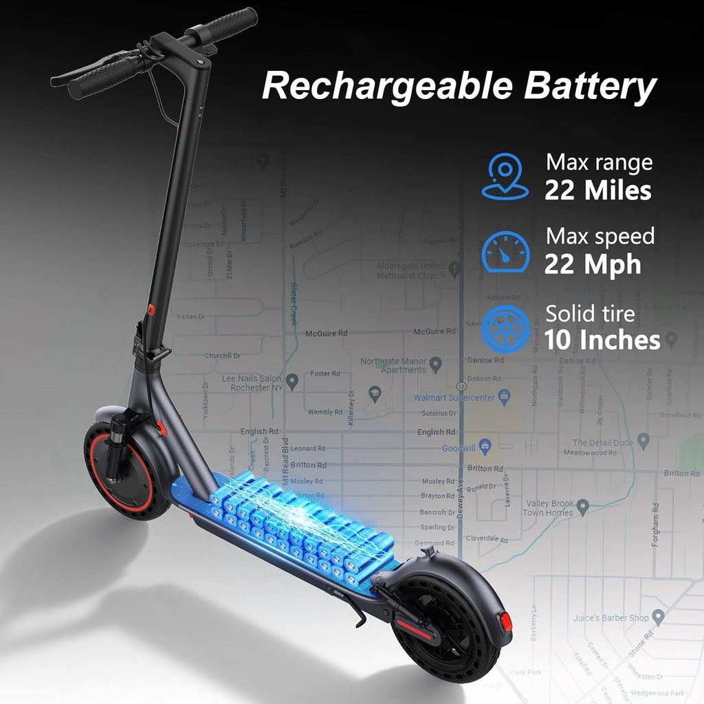 MAXSHOT Electric Scooter for Adults, 8.5/10/14' Tires, 19/22Mph, 350W/500W Motor, 21-28 Miles Range, Folding E-Scooter with Dual Suspension,APP Contro