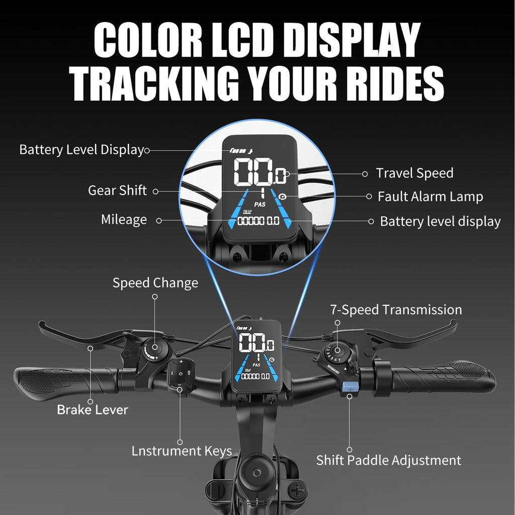 Electric Bike for Adults, 26'' 1500W Peak Ebike, Up to 65 Miles 28MPH Electric Mountain Bike with 48V 10Ah Removable Battery, Adjustable Seat,Cruise Control, Full Suspension,7-Speed UL Certified