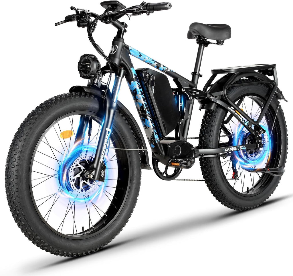 Peak 8000w Electric Bike for Adults, 60V Battery Ebike, Fat Tire & Long Range Electric Bicycles, 210Nm Mountain Bike Full Suspension, Hydraulic Brake Electric Bicycle