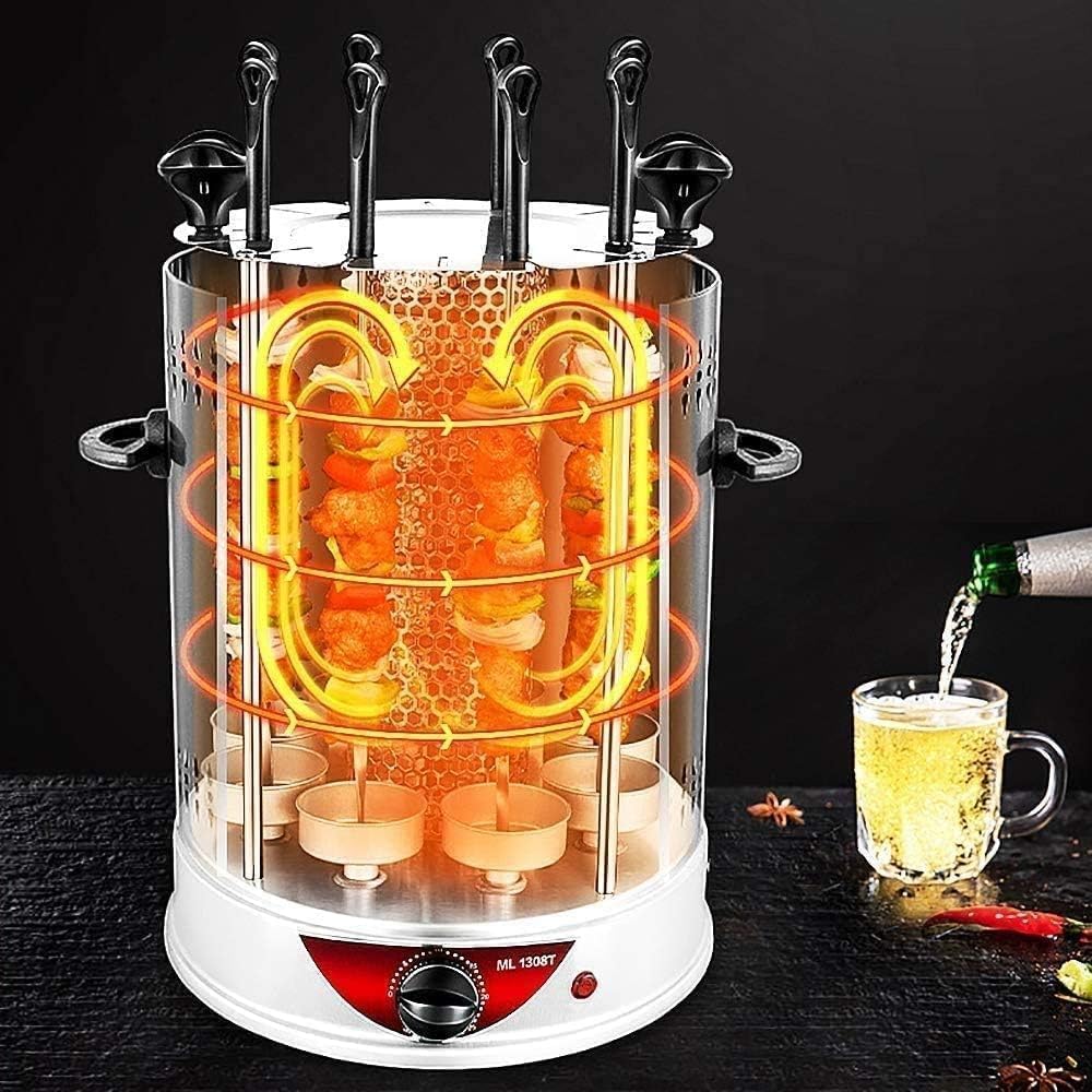 Electric Vertical Rotating Barbecue Grill - Smokeless Automatic Rotisserie for Kebab, Skewers & Roast, Ideal for Home Parties(Size:260mm)