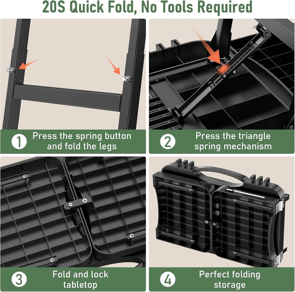 26'/30'/34' Portable Outdoor Grill Stand for Ninja Woodfire Outdoor Grill(OG701 OG850 OG951 OO101 Series), 51in Large Space, Upgrade Height & Quick-Fold Stand for Blackstone Griddle/Onni Pizza Oven