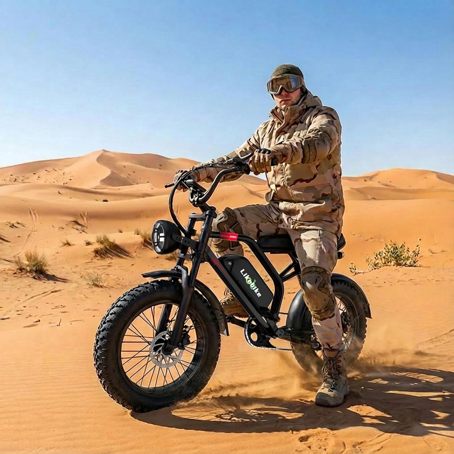 Likebike Electric Bike for Adults 1500W/2000W/3000W Peak,32/36/47MPH 20' Fat Tire Ebike, 48V 20AH/23AH/33Ah Removable Battery 7-Speed Full Suspension Mountain Bike Off Road Hydraulic Disc Brake