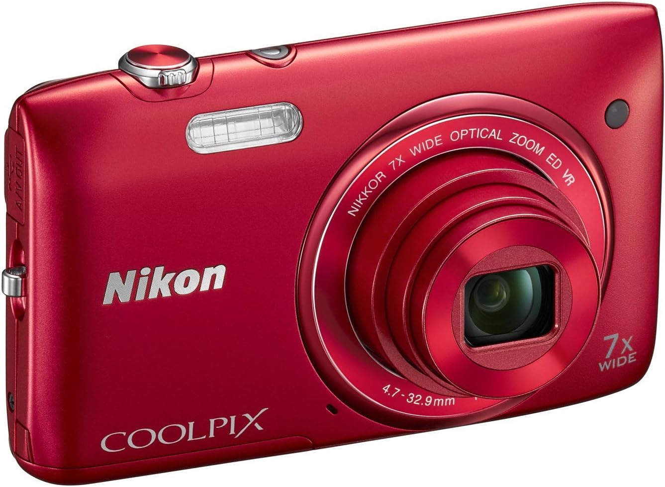 Nikon COOLPIX S3500 20.1 MP Digital Camera with 7x Zoom (Red) (OLD MODEL)