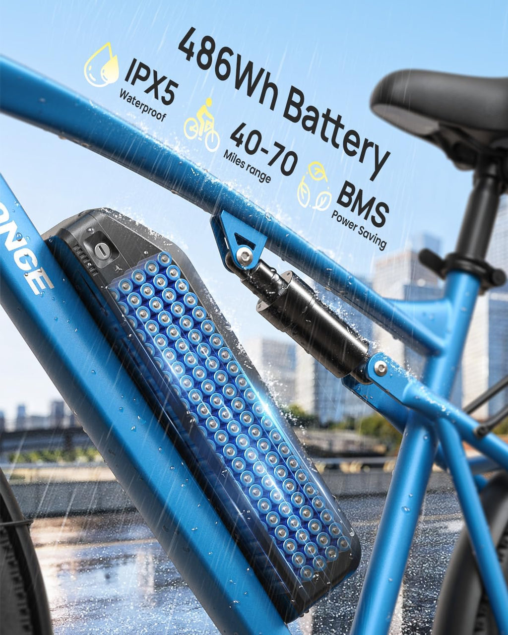 QRONGE Electric Bike for Adults, Full Suspension Ebike, 1000W Peak Motor 486Wh Battery, 28MPH(PAS Mode) Mountain Electric Bicycles, 26'' Tire, 7 Speed, Up to 70 Miles, Zephyr