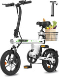 isinwheel Electric Bike for Adult 500W Motor, 20 MPH Folding Ebike, 16' Adult Electric Bicycles with Smart Uphill, 10.4Ah Battery, E Bikes for Adults and Teens