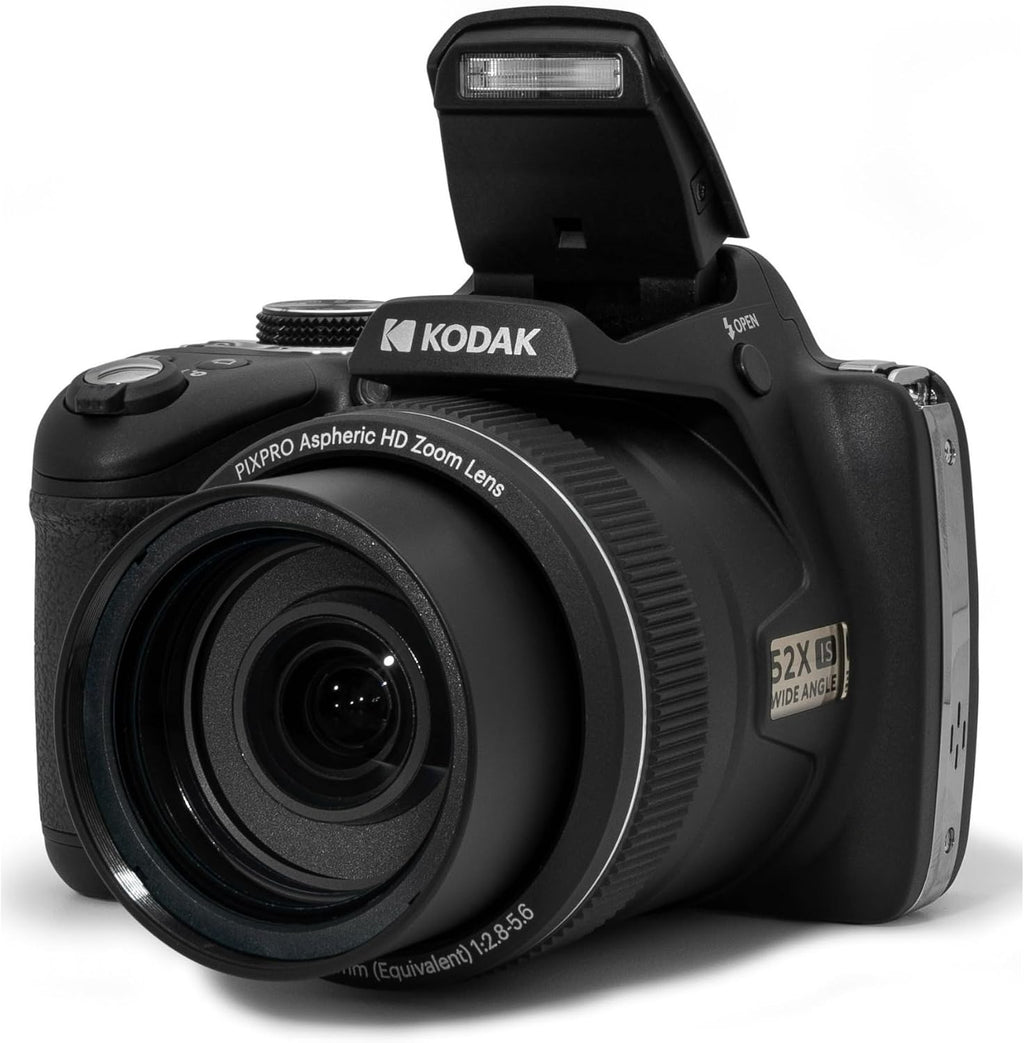Kodak PIXPRO AZ528 16MP Astro Zoom Digital Camera with 52x Zoom and 3-Inch LCD Display (Black) Bundle with 64GB Memory Card, and Camera Case with Accessories (3 Items)
