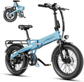 Jasion EB6 Foldable Electric Bike for Adults,【1200W Peak Motor, 25 MPH, 50 Miles Range】 20' Fat Tire Ebike with 48V Built-in Battery, Lightweight Aluminum Frame E Bike for Commuting, Off-Road, Travel