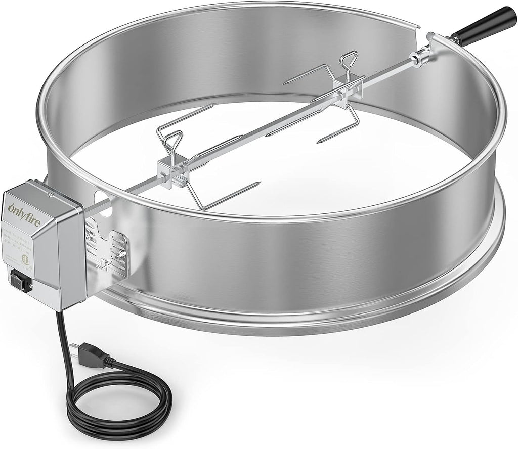 Onlyfire Stainless Steel Rotisserie Ring Kit Barbecue Accessories for Weber 22' Kettle Grill and Other Similar Size Grills