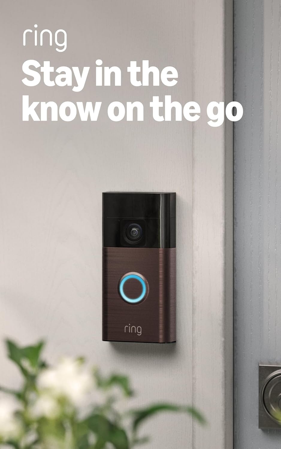 Ring Battery Doorbell, Home or business security with Head-to-Toe video, Live View with Two-Way Talk, and Motion Detection & Alerts, 2-pack, Venetian Bronze