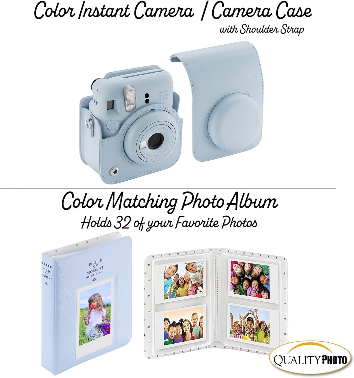 Fujifilm Instax Mini 12 Instant Camera with Case, Decoration Stickers, Frames, Photo Album and More Accessory kit (Pastel Blue)…