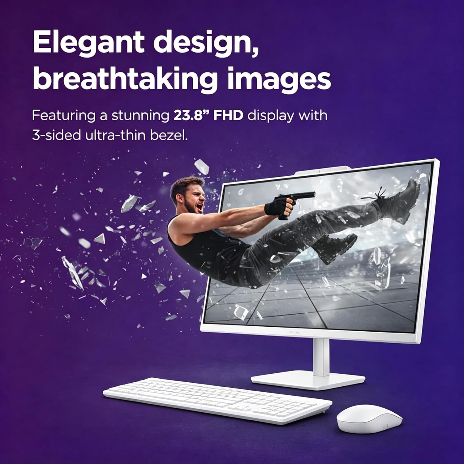 Lenovo 24' FHD All-in-One Desktop Computer - 16GB RAM - 512GB SSD - Intel 13th 8 Cores i3 CPU (Beat 11th i5) - Keyboard and Mouse - Windows 11 - Office 365 for The Web