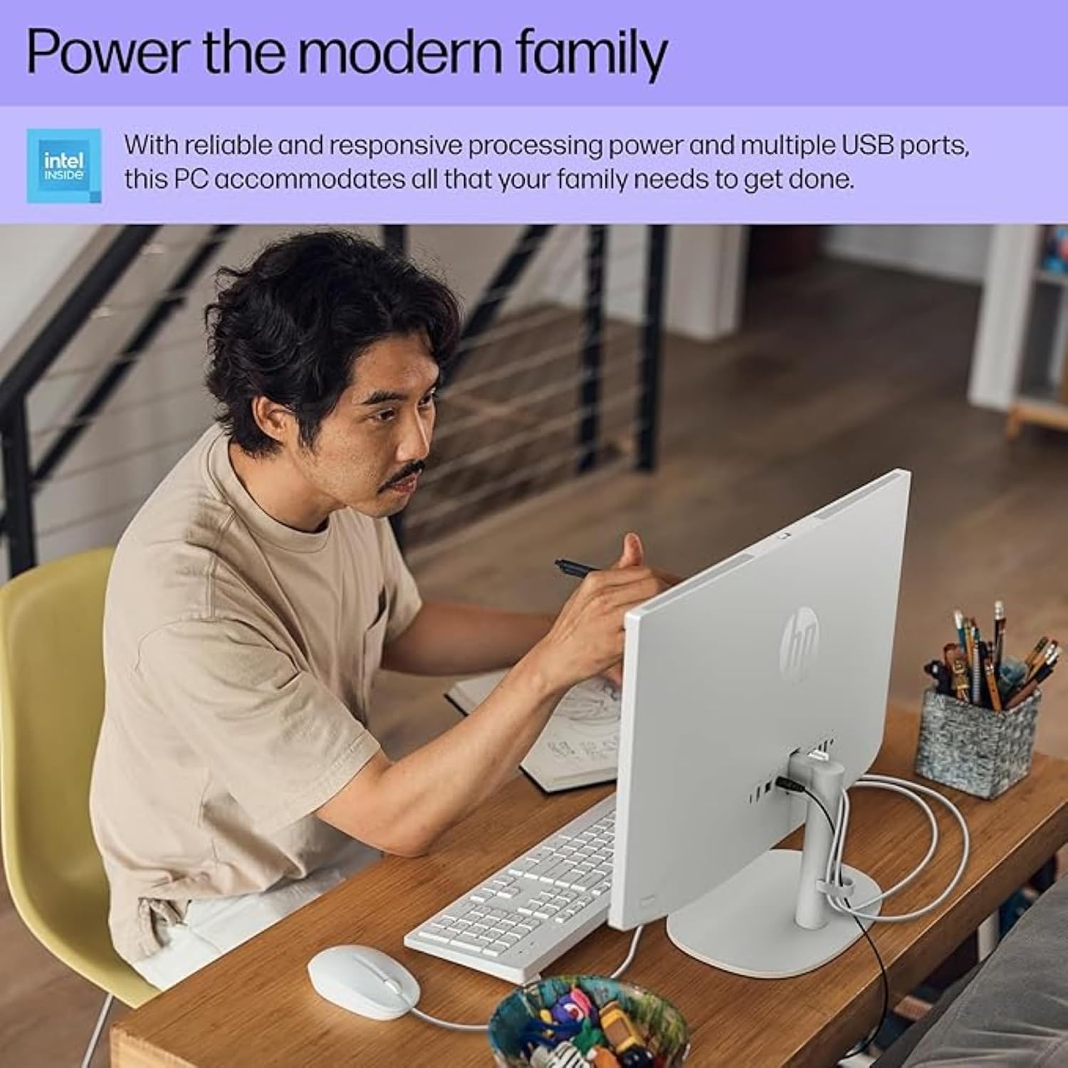 HP 22' All-in-One Desktop PC • The New Version and Look • 12 Month Microsoft Office • 40GB RAM • 1TB Storage (512GB SSD and 512GB External) • FHD Display • Intel Celeron Processor • Windows 11 Home