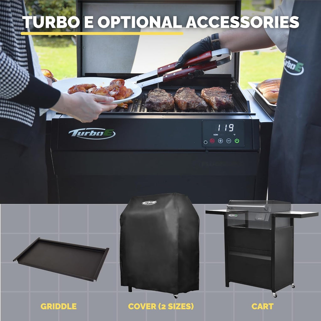 Turbo E Sport Compact Electric Grill, 1700W Infrared, Digital Display with Probe, Apartment Friendly