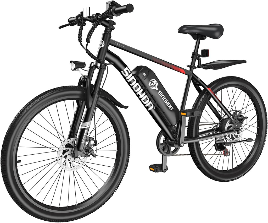 26' Electric Bike for Adults, E-Bike Commuter–500W Brushless Motor,375/749WH, 7-Speed, Front Suspension Fork, 20/28MPH Top Speed, 40+ Miles Long Range