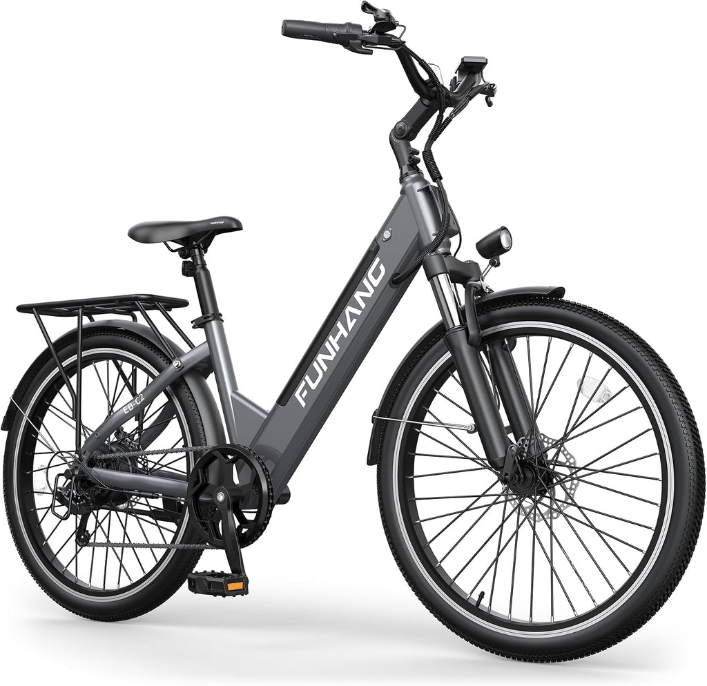 Funhang Electric Bike for Adults, 1000W Peak Ebike, 50Miles 20MPH Step Thru Electric Bicycle, 26' Commuter E Bikes with 48V Built-in Removable Battery, Adjustable Stem, 7-Speed, UL 2849 Certified