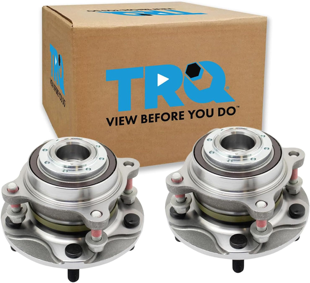 TRQ Front Left and Right Wheel Bearing and Hub Assembly Set 2 Piece Compatible with 2007-2021 Toyota Tundra Rear Wheel Drive 2008-2021 Sequoia Rear Wheel Drive