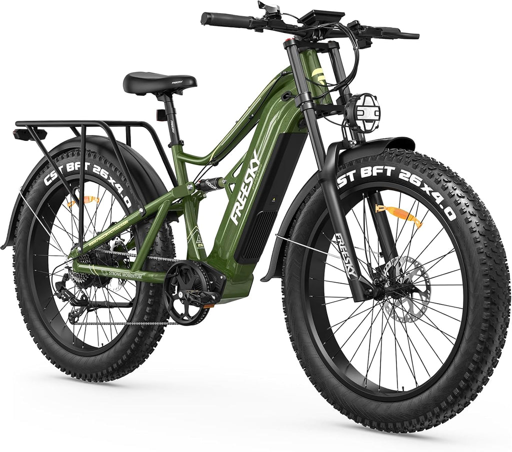 FREESKY 3500W BAFANG Motor Electric Bike for Adults, 48V 35Ah Samsung Cells Battery Ebike 140 Miles, 38+MPH, 26' Fat Tire Dirt All-Terrain Mountain E Bike, Full Suspension, UL 2849 Certified by TÜV