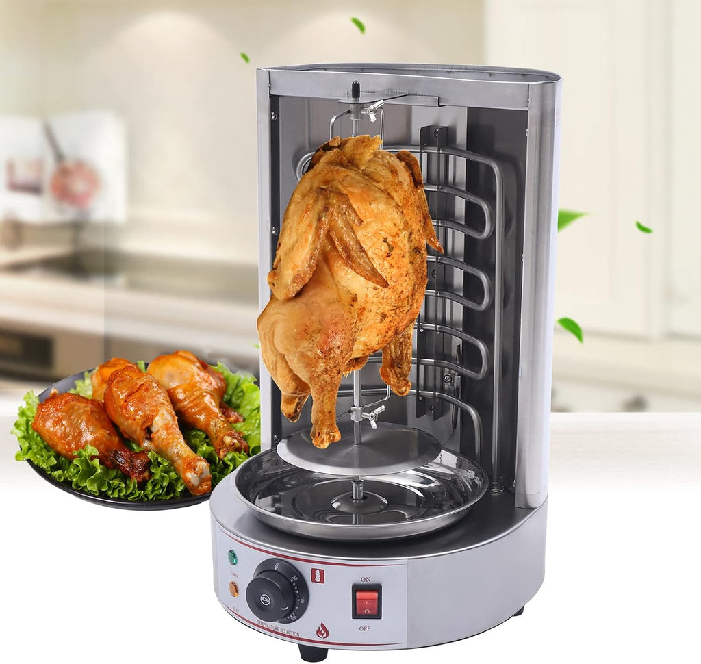 Electric Vertical Broiler Rotating Rotisserie Oven Shawarma Gyros Grill 50-300℃ BBQ