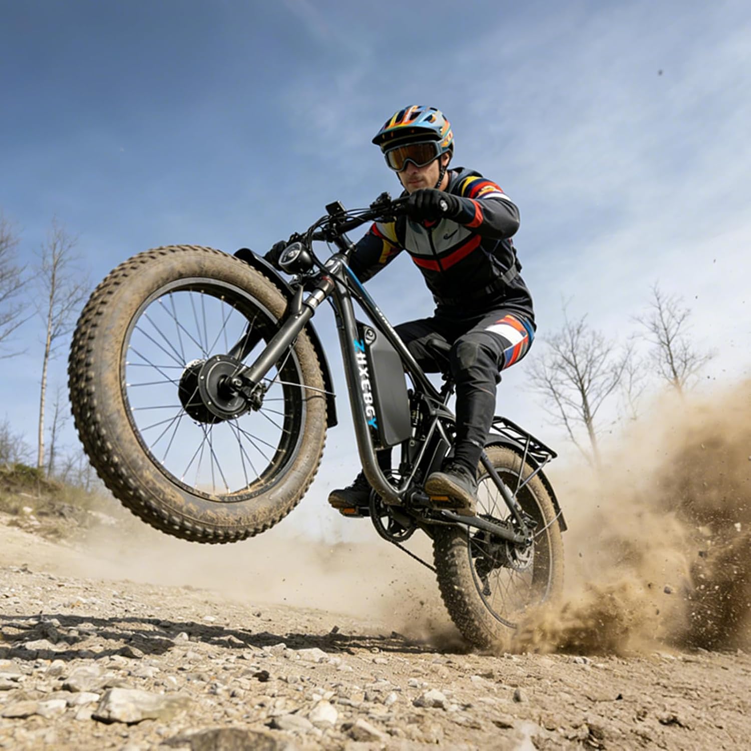 7000W Peak Dual-Motor-Ebike for Adults with 52V 34AH(1768Wh) Battery, 45MPH Fast E-Bike 100 Miles, 24' Fat Tire Electric Bike for Adults, Full Suspension Electric Bicycle Snow Off-Road (Black)