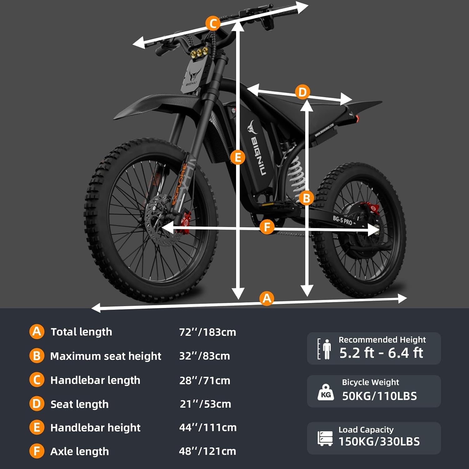 BIGNIU Electric Dirt Bike, Electric Bike for Adults with 3000W Peak Motor, 60V 32Ah Battery, 19x2.1 Fat Tires, Off-Road Ebike Removable Battery, E Bike for Teens, Ebike City Riding