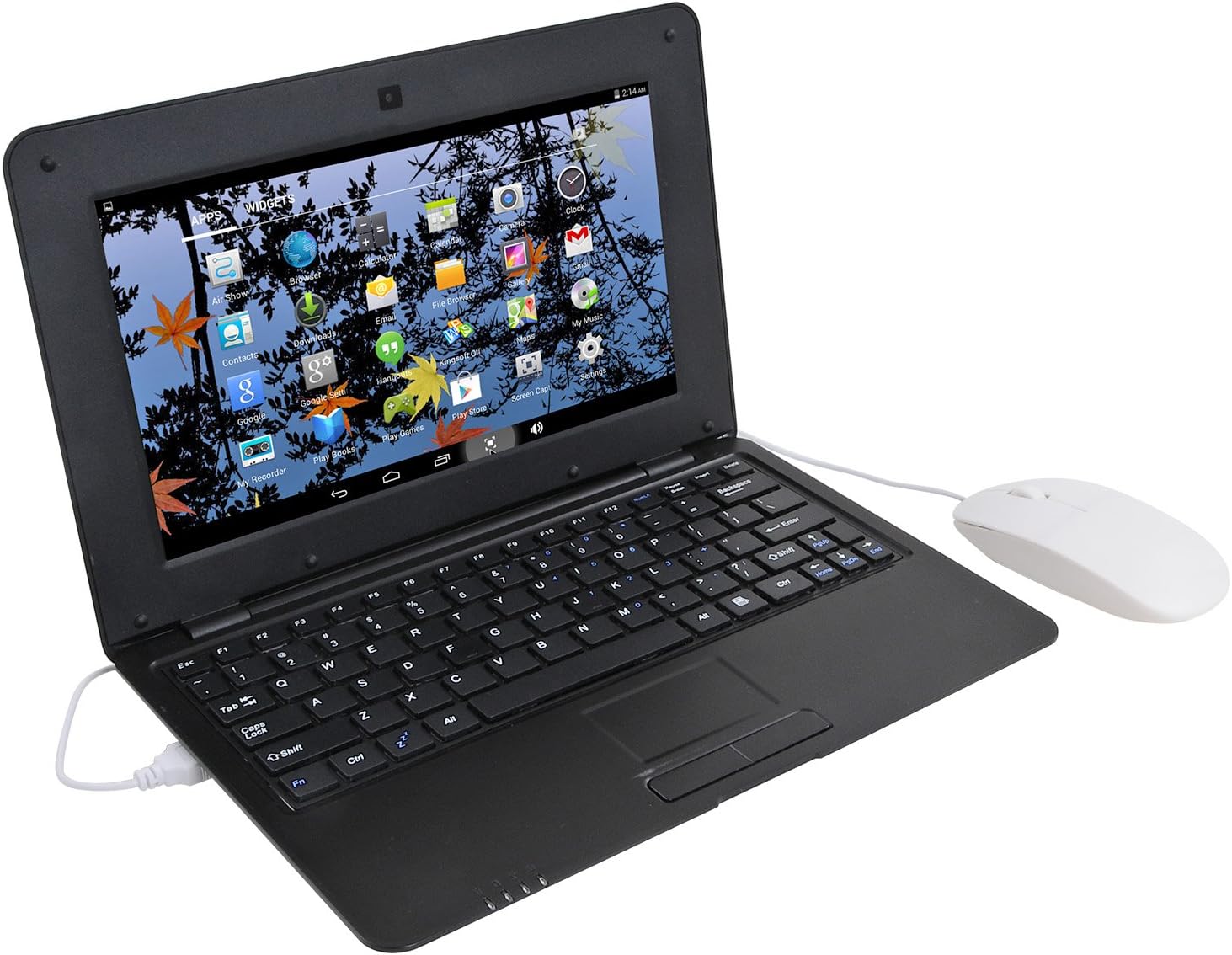 2025 Version 10.1 Inch Portable 8GB Computer Laptop PC Quad Core Android 6.0 Mini Netbook Slim and Lightweight Notebook YouTube Player Flash (Black)