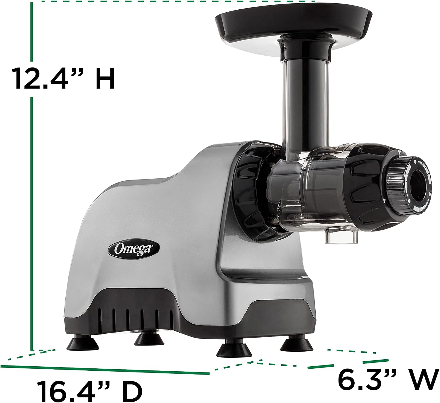 Omega Compact Cold Press Juicer Machine, Vegetable and Fruit Juice Extractor and Nutrition System Makes Nut Milks Baby Food and Sorbets, Triple-Stage 80-RPM Slow Masticating Juicer, 200-Watts, Gray