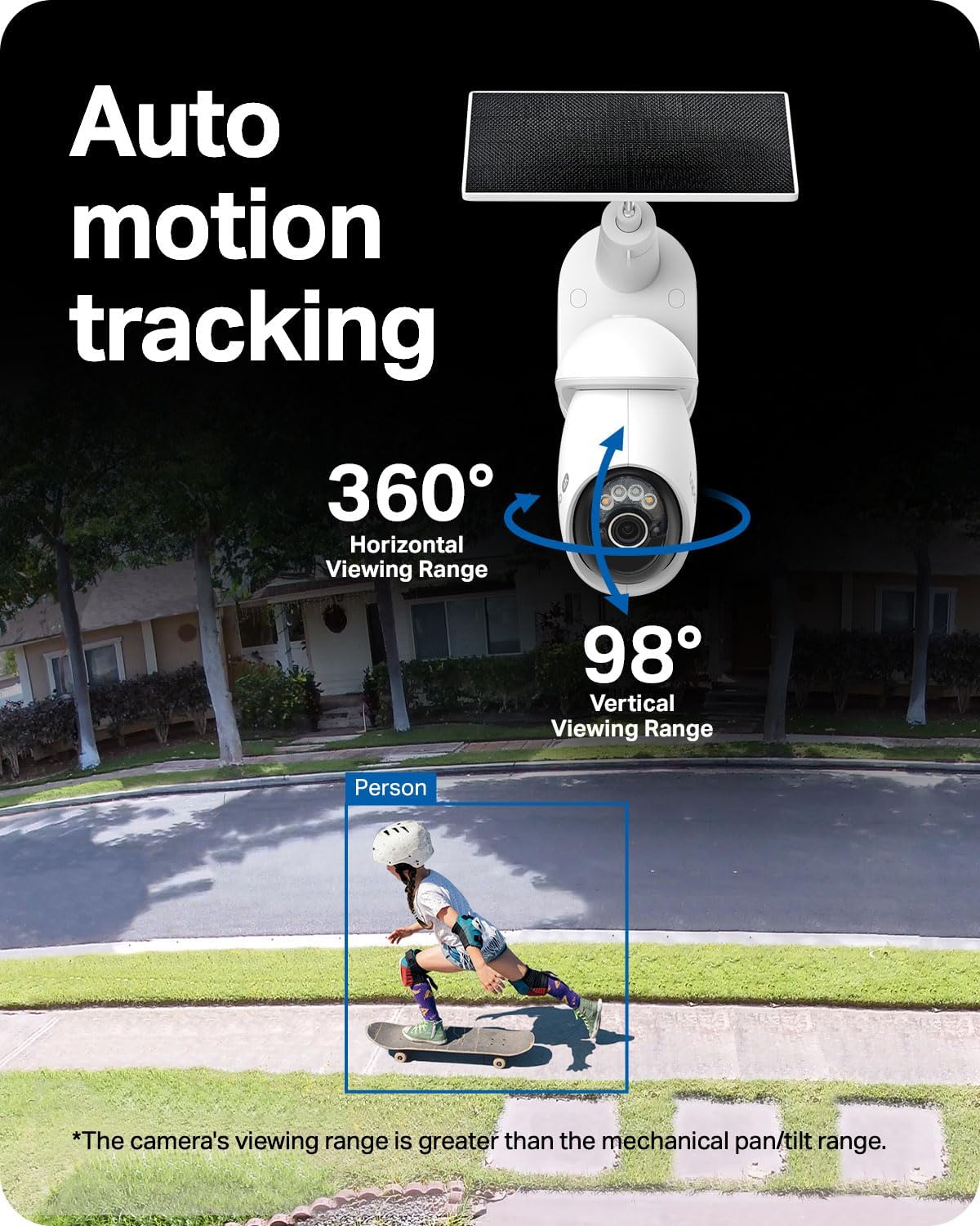 Tapo 4K Outdoor Pan/Tilt Wireless Security Camera - Battery with Solar Charging, 360° Motion Track, 24/7 Capture, Person/Vehicle Detection, Subscription-Free Local Storage or Optional Cloud, C660 KIT