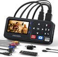4K Capture Box-1080P 60FPS Video to Digital Converter 4K HDMI/CVBS/VGA/YPBPR Inputs Video Recorder Capture from VCR, DVD, VHS Tapes, Hi8, Camcorders, Gaming Systems