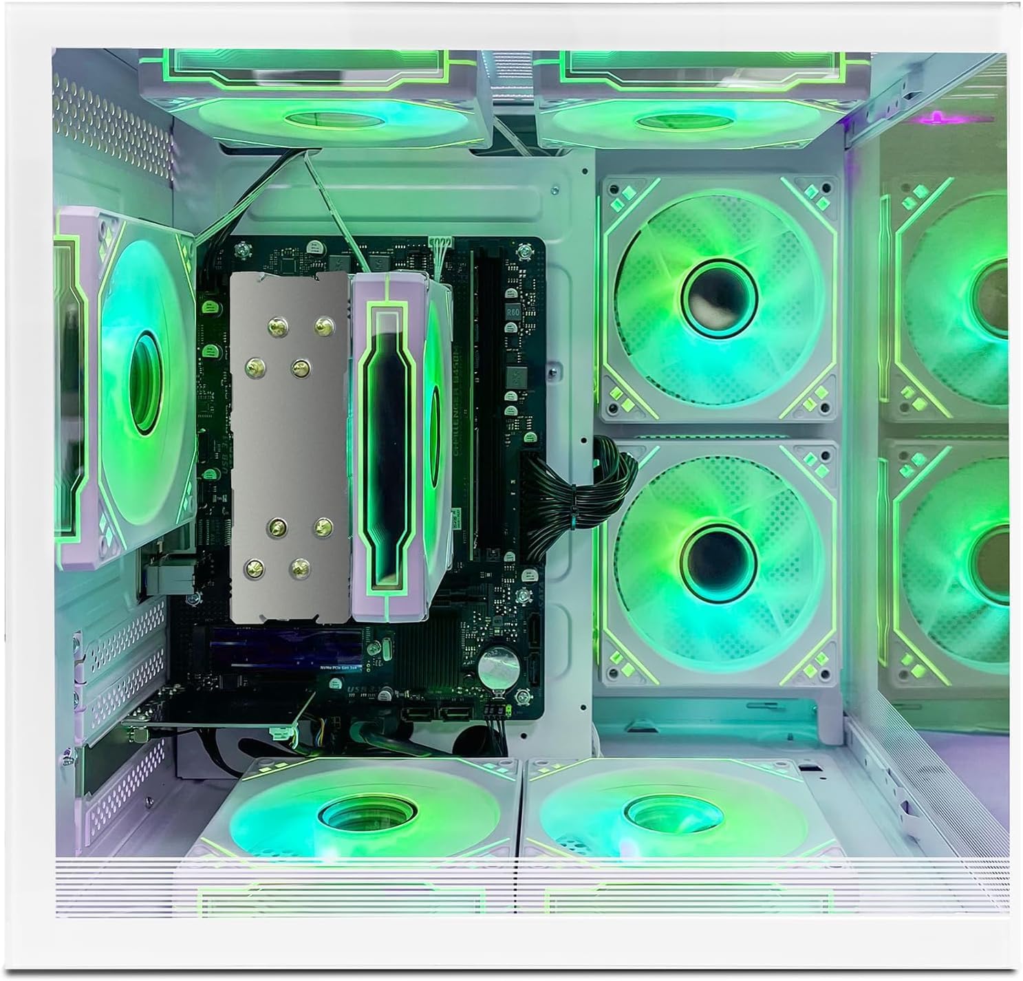 suevery Prebuilt Gaming PC |16G RAM | AMD Ryzen5 6Cores 3.6G Up to 4.1G | 512G SSD | RX560 4G | Wi-Fi 6 White Desktop Computer Gamer Home