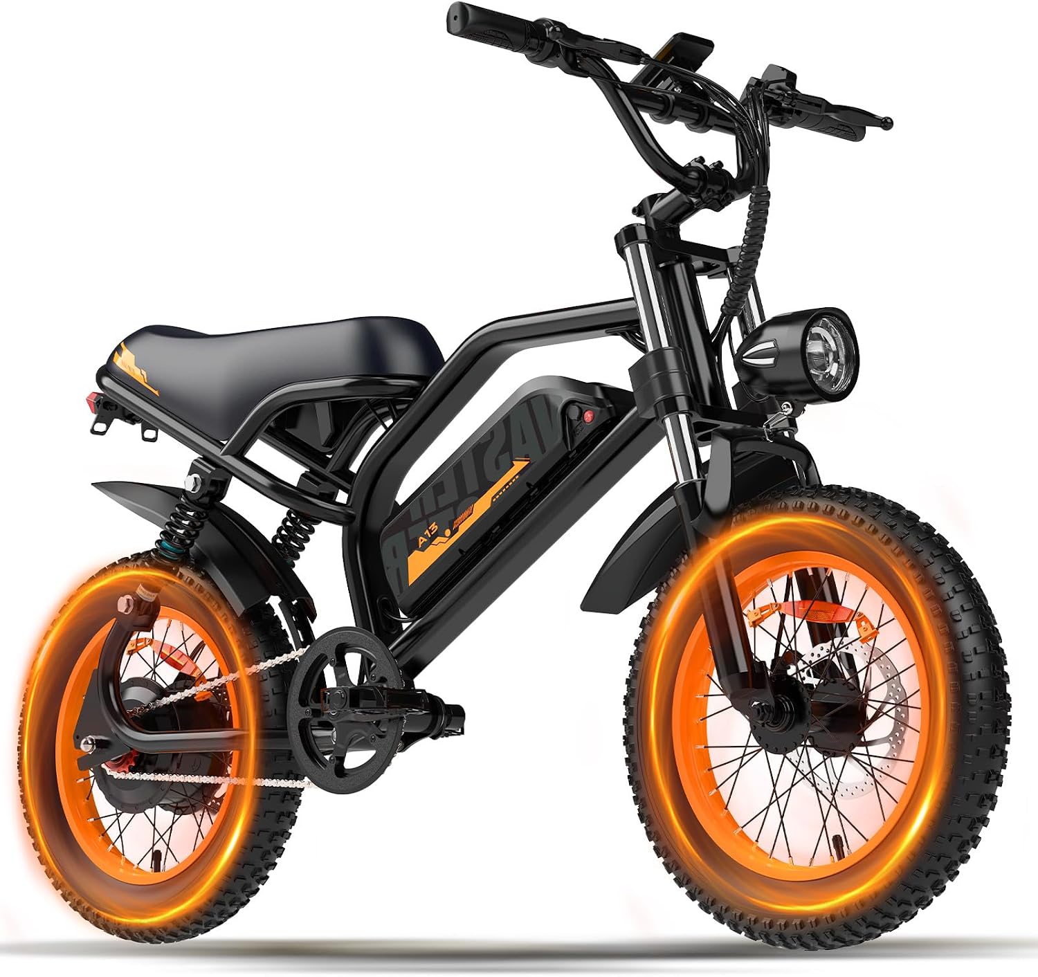 AVDLBIKE Electric Bike, 16'' Fat Tire E-Bike for Teens/Adults, 500W Small E-Bike with 36V/12.8Ah Removable Battery, Up to 22MPH, 45 Mile Range, Electric Dirt/Mountain Bike for Woman/Men A13